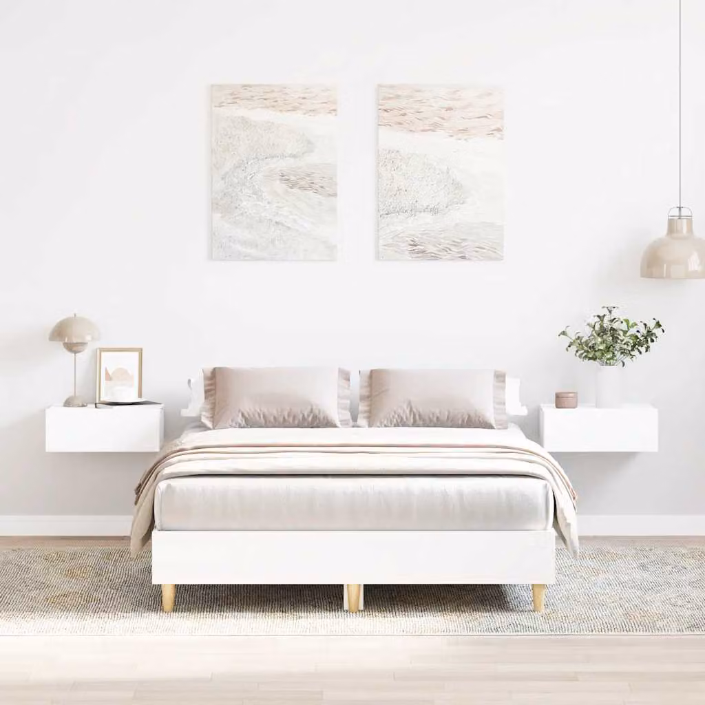 vidaXL Giroletto senza materasso in legno e MDF bianco L 120 x P 200 cm