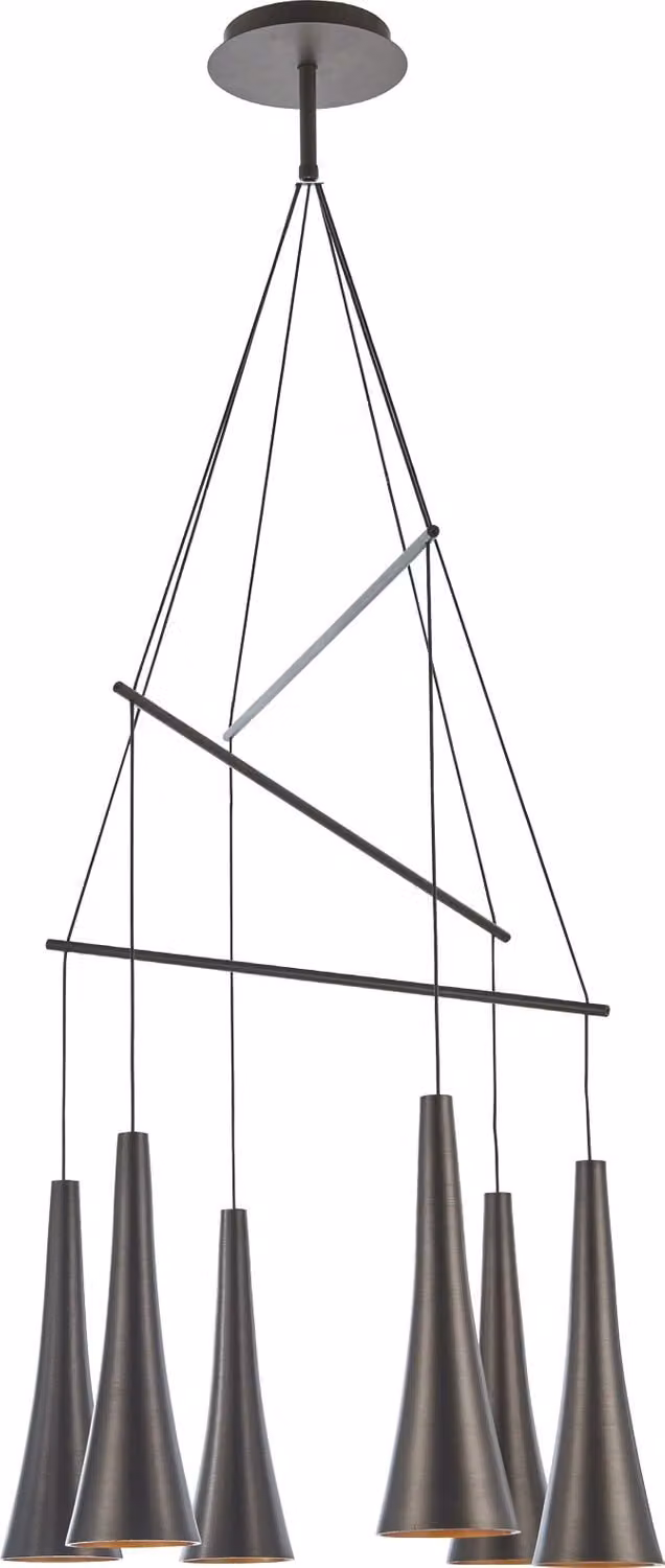 Lampada a sospensione LED MADERA 30W, 3000K, caffè, Ø: 53 H: 120 cm