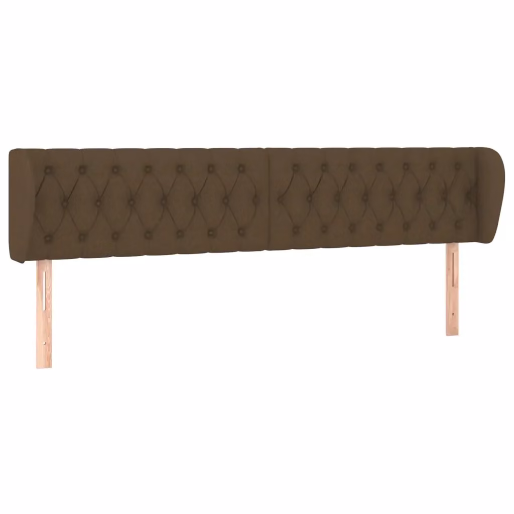 Testiera ad Orecchio vidaXL in Tessuto Marrone Scuro L: 203 cm, P: 23 cm, H: 78/88 cm – 2
