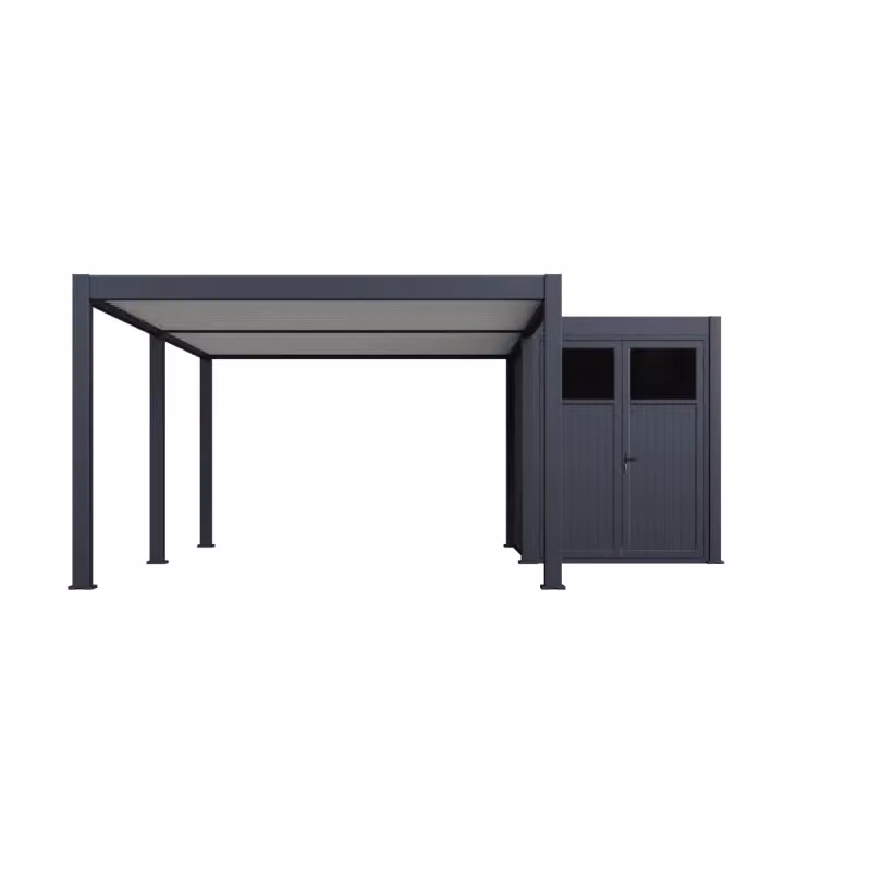 Pool house d'angolo Ombrea da 30m2 in alluminio e WPC con design moderno – 2