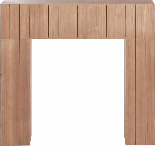 Cornice camino Beliani in legno marrone per soggiorno in stile moderno, da appendere a parete
