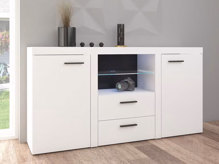 Cassettiera combinata moderna con illuminazione a LED THISE - bianco