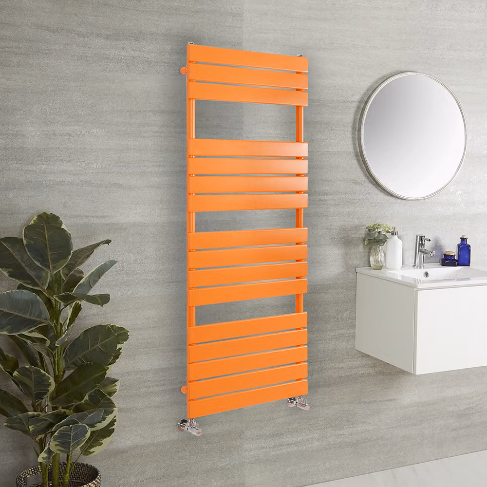 Scaldasalviette di Design - 1500mm x 600mm - Arancione (Sunset Orange) - Lustro