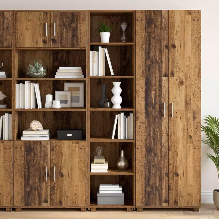 Credenza vidaXL in legno antico marrone per soggiorno e corridoio L/P/H: 45 x 41 x 185 cm