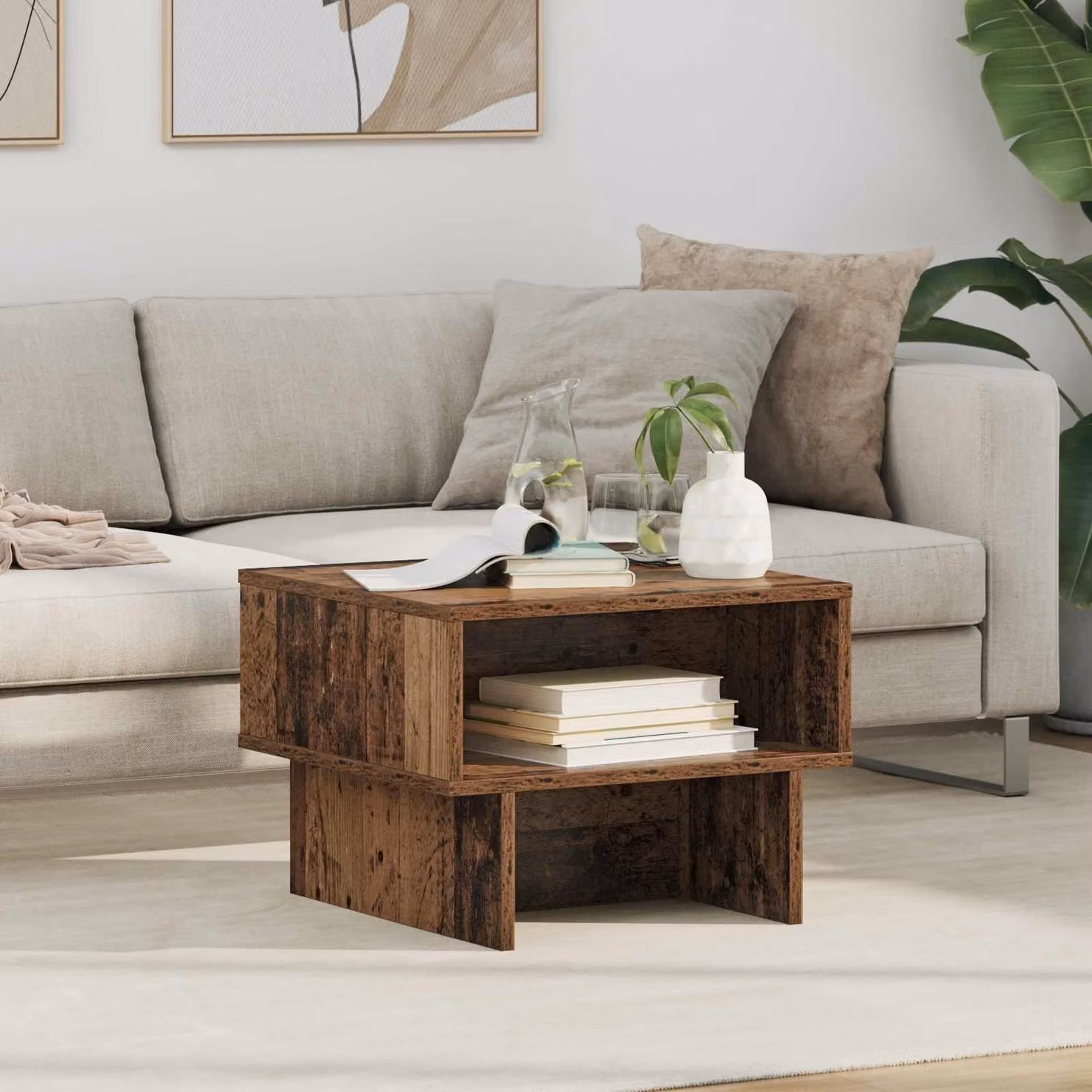 Maison Exclusive - Tavolino in legno antico 48 x 46 x 35 cm Materiale ligneo