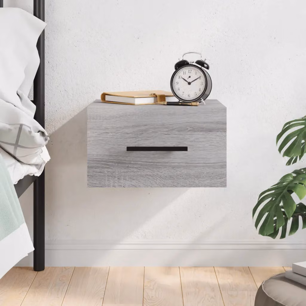 Comodino a muro vidaXL Grigio Sonoma moderno L/P/H: 35 x 35 x 20 cm