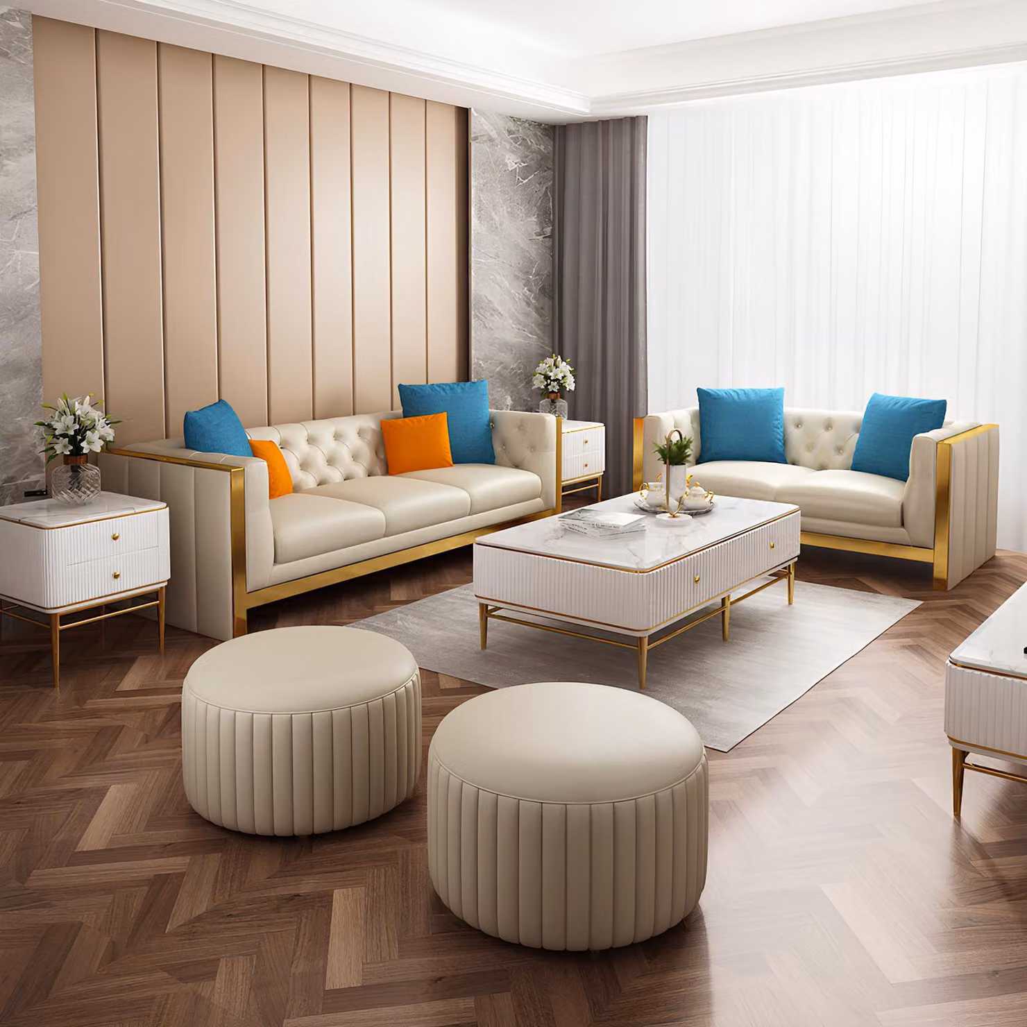 Sofagarnitur 3 2 Sitzer Set Design Sofa Polster Couchen Couch Modern Luxus