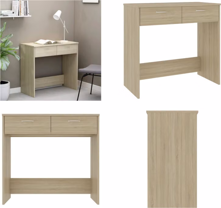 vidaXL Scrivania rovere Sonoma 80x40x75 cm in legno - Scrivania - Scrivania - Scrivania per computer - Scrivanie per computer