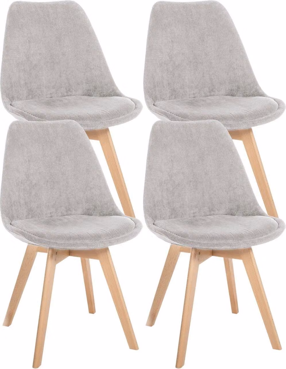 set di 4 sedie da pranzo - sedie da cucina - comode e facili da pulire | Colore: Beige | Materiale: Corda