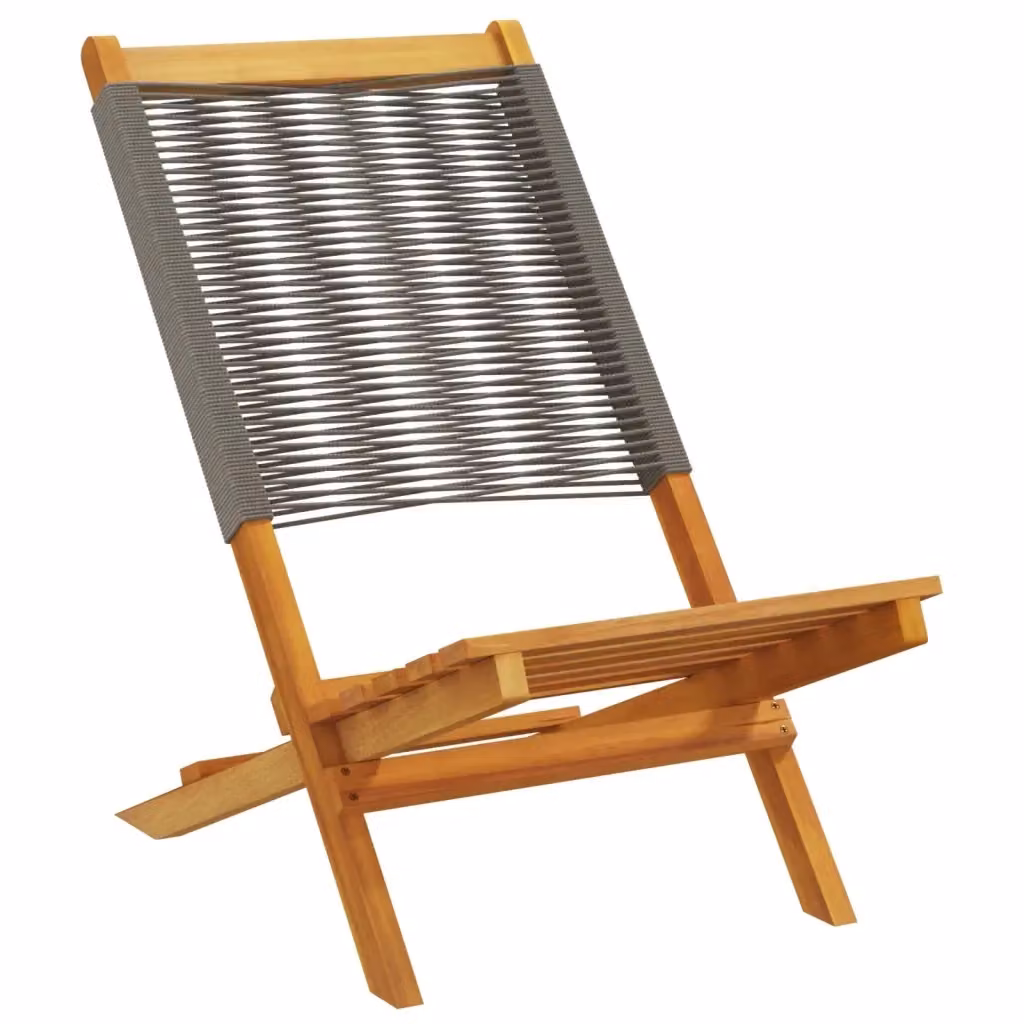 Set di 2 sedie da giardino vidaXL in legno di acacia oliato e polipropilene, colore grigio e marrone – 2