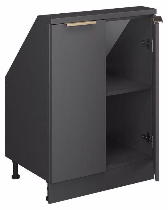 Mobile cucina sottotetto Vicco R-Line Antracite-oro 60 cm con 2 porte, Model 60629