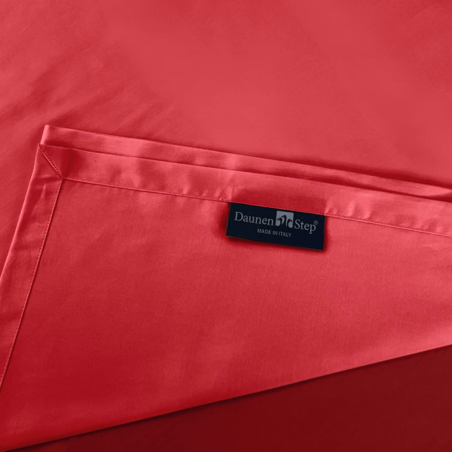 Lenzuolo sopra DaunenStep Oasi Deluxe in raso di cotone pettinato traspirante rosso – 4