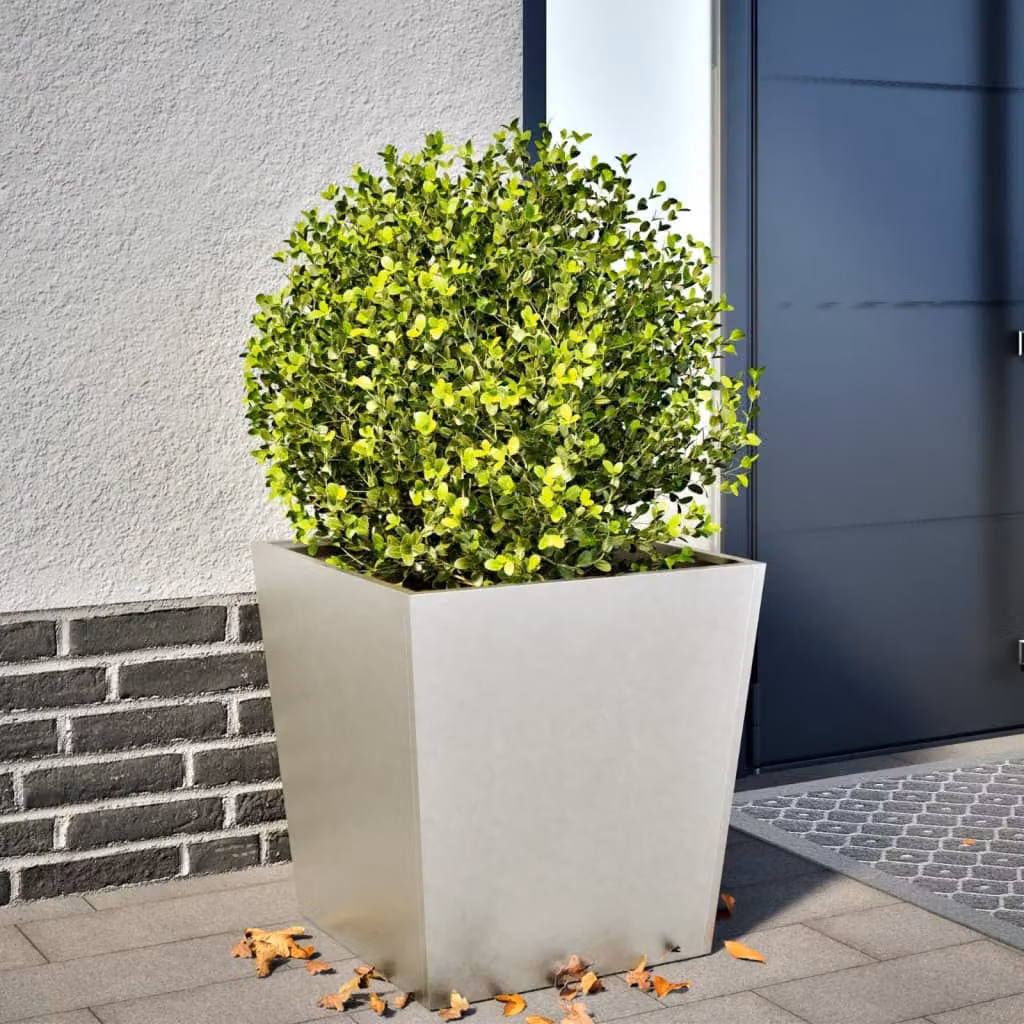 Fioriera da giardino vidaXL in acciaio inox color argento L/P/H: 50 x 50 x 50 cm