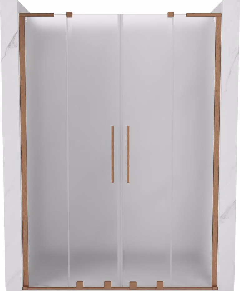 Mexen Velar L Duo porte doccia scorrevoli 150 cm, smerigliato, rame spazzolato - 871-150-003-32-65