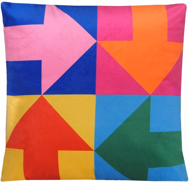 Cuscino Quadrato Qeeboo Direction Multicolore in Poliestere 45 x 45 cm