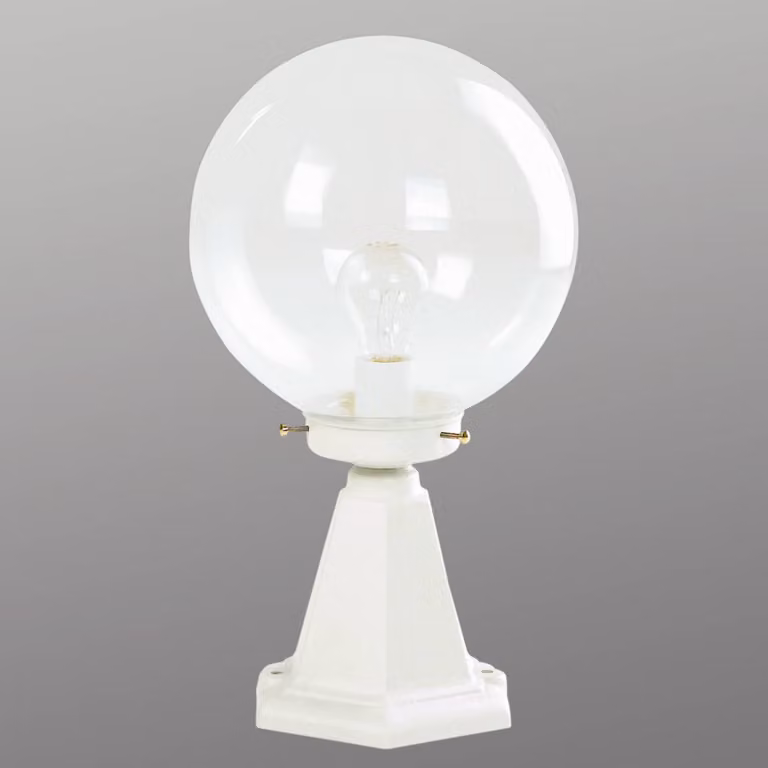 Albert Leuchten Lampione da giardino SOCKEL, Bianco / Opale, Alluminio, Lampada da esterni