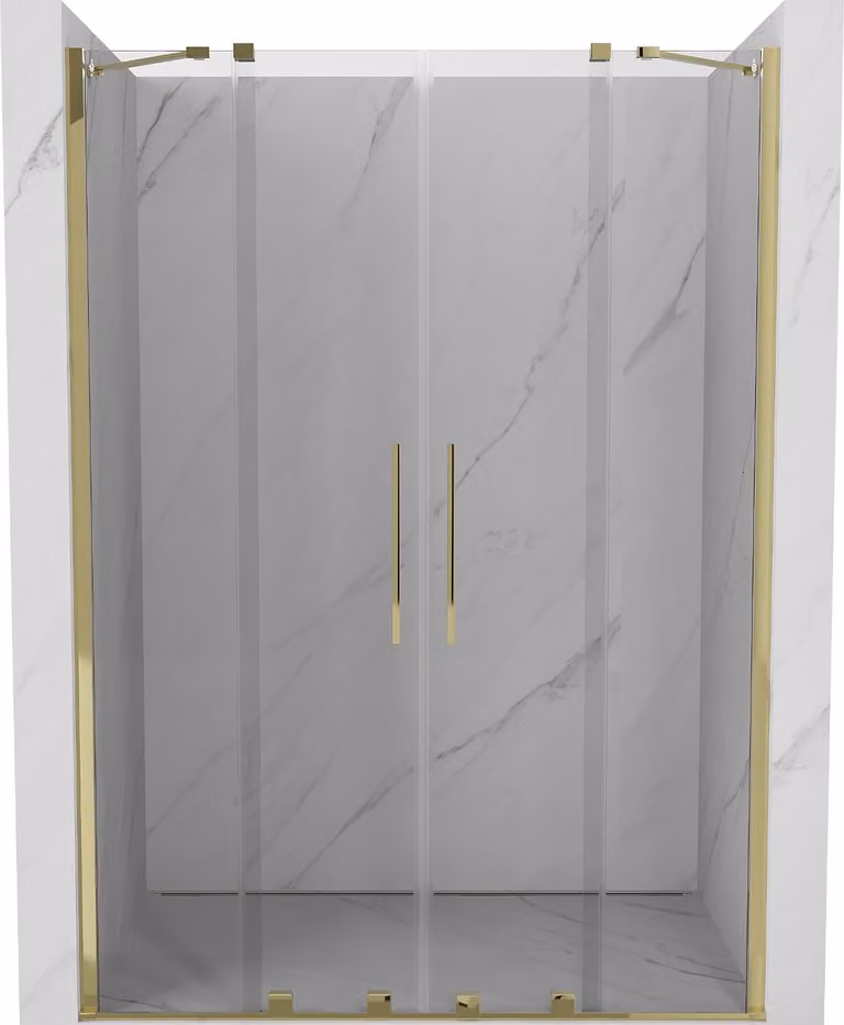 Mexen Velar Duo porte doccia scorrevoli 160 cm, trasparente, dorato - 871-160-000-02-50