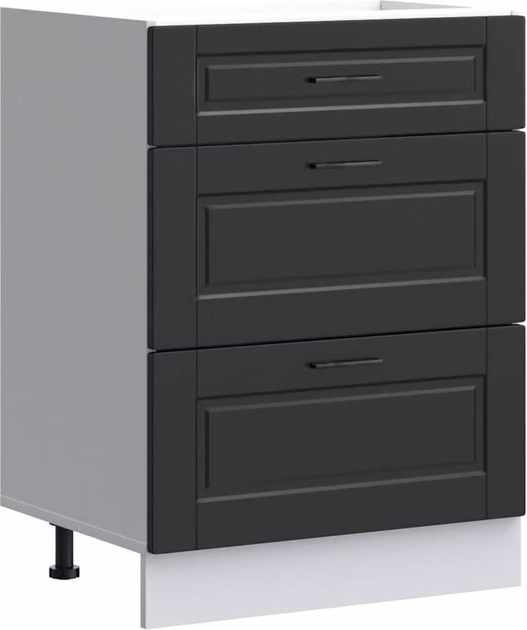 Mobiletto da cucina "Porto" nero in legno ingegnerizzato