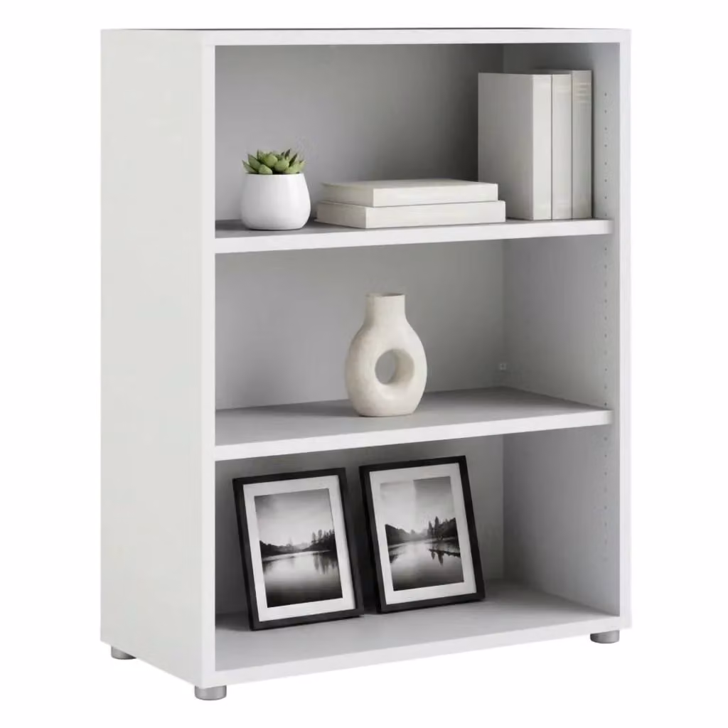 Libreria Aziza DMORA Bianca con ripiani regolabili per ufficio e soggiorno L 89 cm, P 40,1 cm, H 113,4 cm – 2