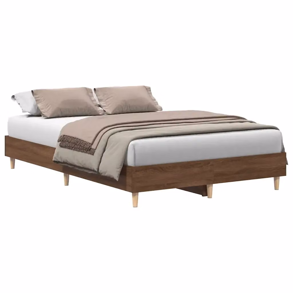 Struttura Letto Design Mania in Rovere Marrone con Doghe in Legno, L/P/H: 138 x 193 x 25 cm – 2