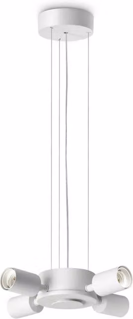Plafoniera Ideal Lux Collezione SET da 4 luci E27 in metallo bianco, design minimalista e rotondo