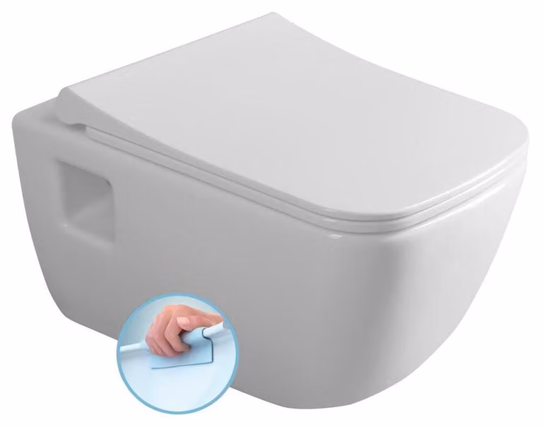 WC sospeso WALTER, senza bordo, 37x52,5 cm, bianco