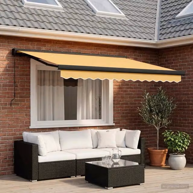 Tenda retrattile Sabbia 350 x 250 cm Tela e Alluminio 3425989
