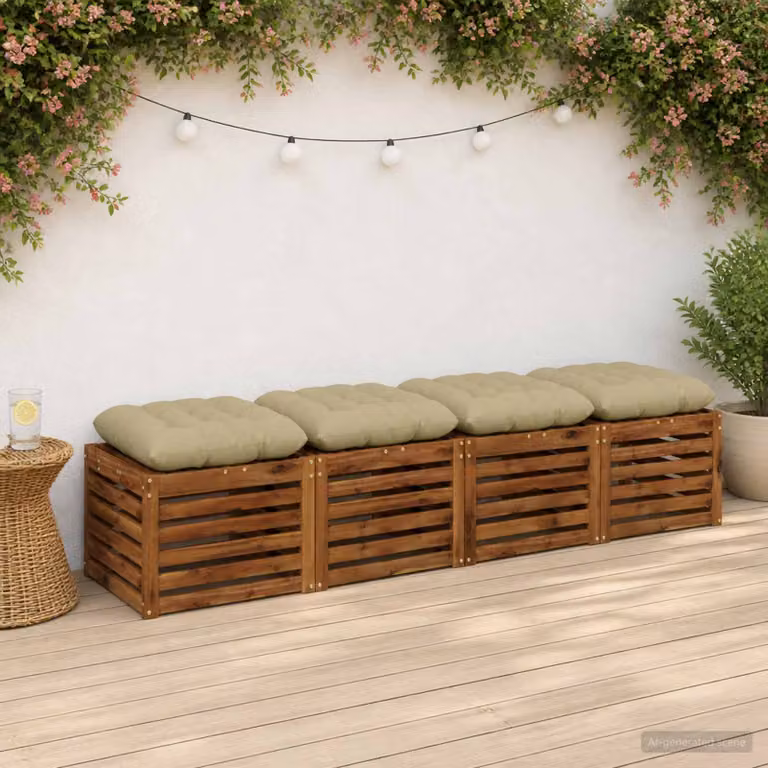 Set di 4 cuscini per seduta VIANEN vidaXL in poliestere, colore verde chiaro, design moderno e rettangolare