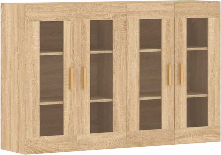 Armadietti a Parete 2 pz Rovere Sonoma in Legno Multistrato