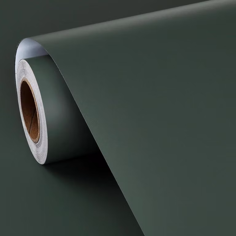 Pellicola autoadesiva verde scuro per mobili e rivestimenti murali, 40CMx2M - Resistente alle macchie e facile da installare