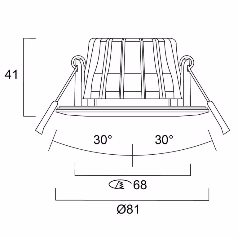 Sylvania luci da incasso Obico 68, cromo, IP65, CCT, dimmerabile, Cromo / Argento, Bagno, Alluminio, Downlight