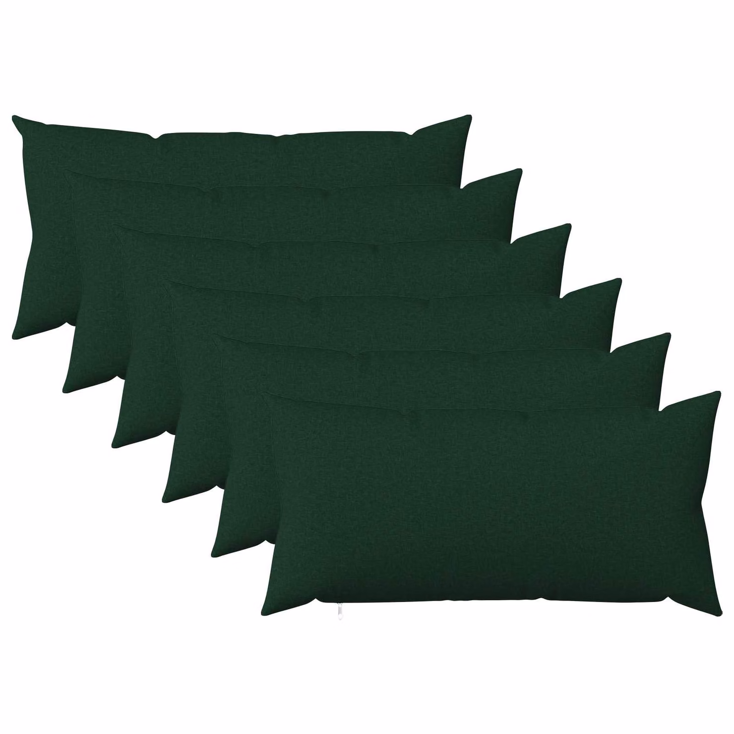 Set di 6 cuscini vidaXL HEERLEN in tessuto verde, lavabili e con rivestimento rimovibile, L 80 x P 40 cm