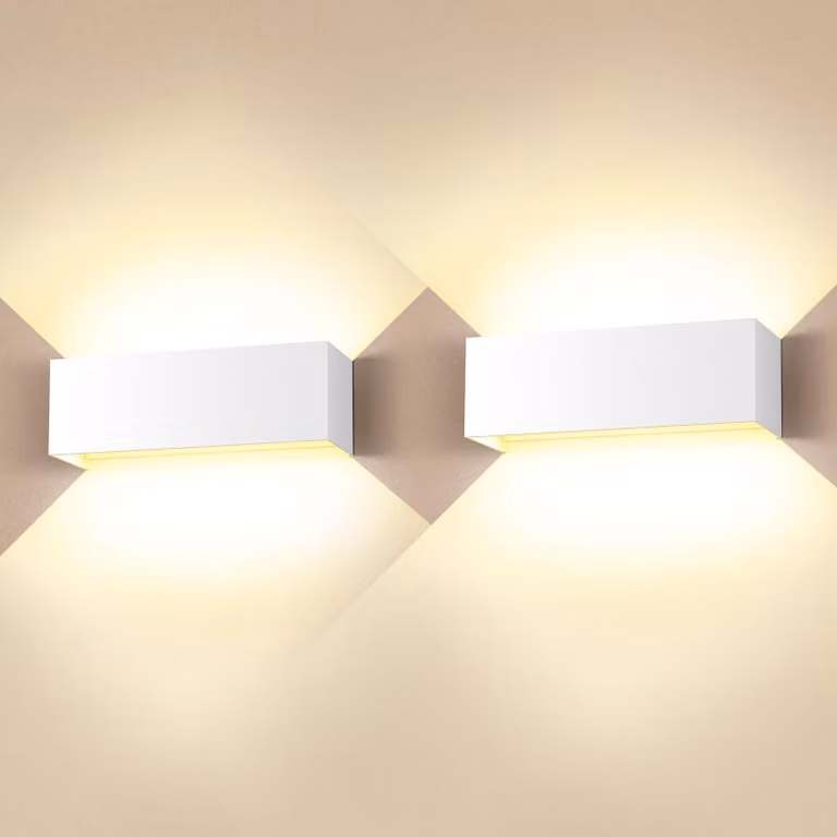 Lampade a LED da parete, set da 2, 36 W, luce calda, grado di protezione IP65, orientabili