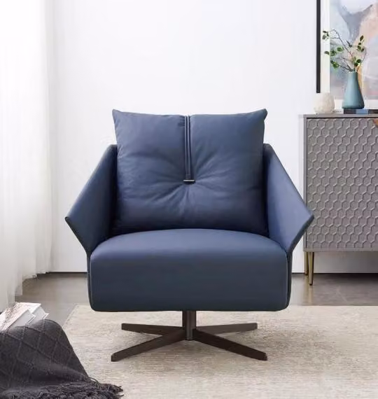 Sessel Sitzer Wohnzimmer blau Modern Design Luxus Sitzmöbel Relax Club