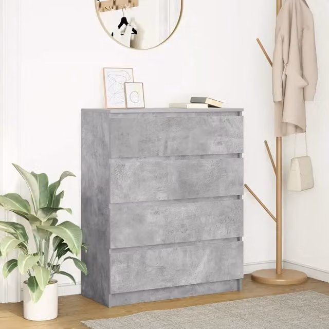 Credenza sospesa vidaXL in MDF Grigio opaco L: 80 cm, P: 35 cm, H: 99 cm