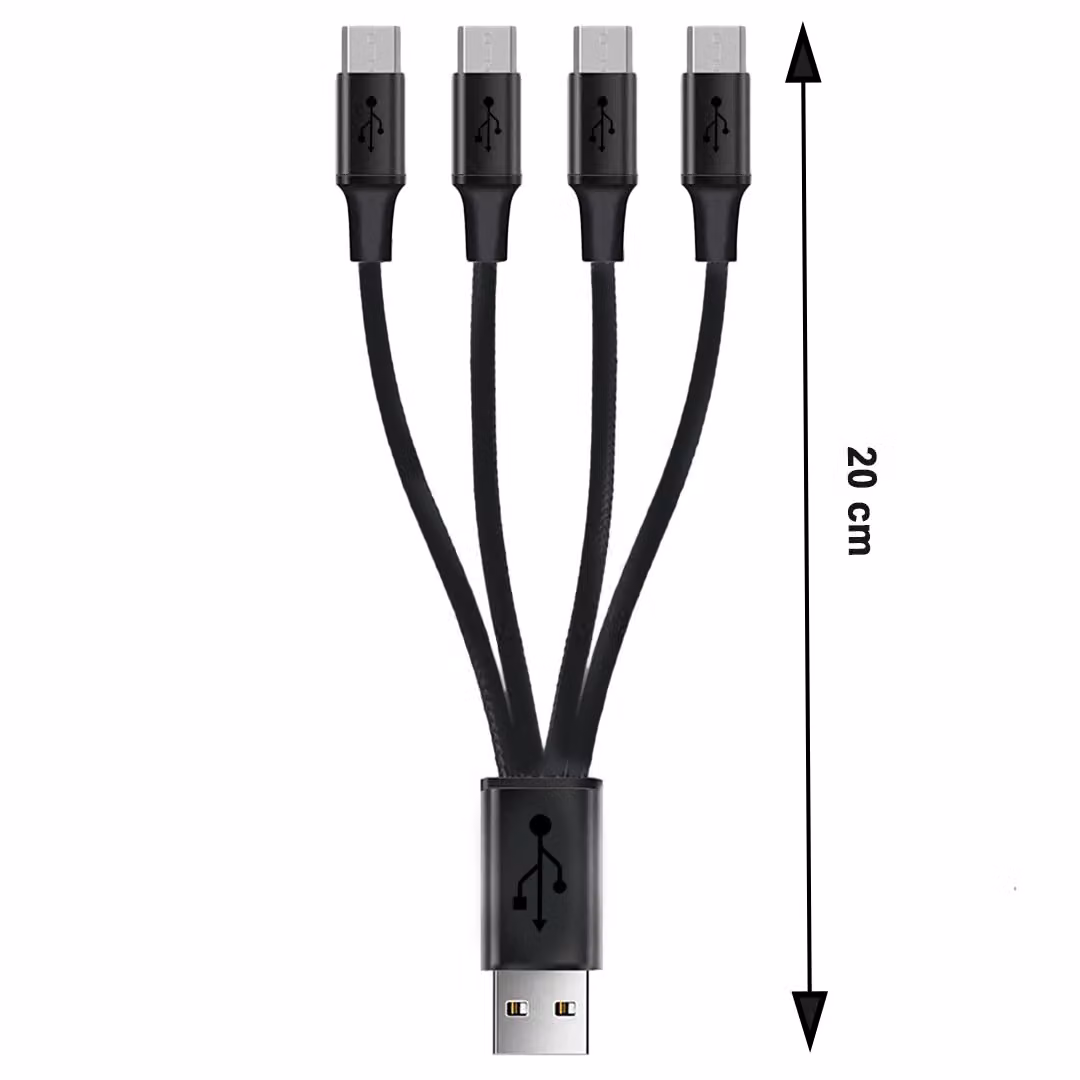 Distributore USB tipo A a 4 x Micro USB Lunghezza: 0,2 m a 2,1A