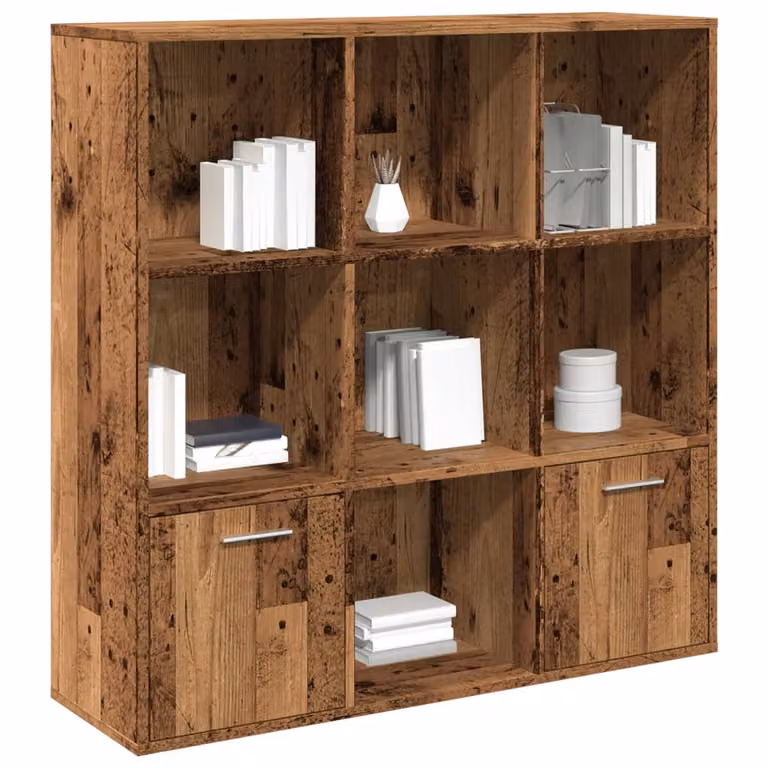 Libreria a cubo vidaXL in legno marrone classico con pannello posteriore L: 98 cm, P: 29 cm, H: 97,5 cm