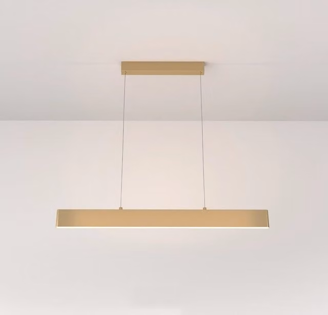 Lampadario a sospensione moderno Maytoni Step in metallo oro con luce LED integrata da 23W luce bianca calda