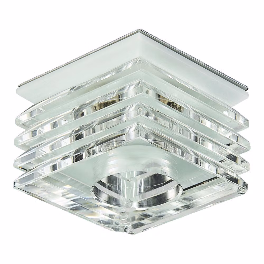 Plafoniera ELEGANT GLASS FIX downlight G9/33W, bianco latte/chiaro/cromo L: 70, L: 50, H: 70, dimmerabile