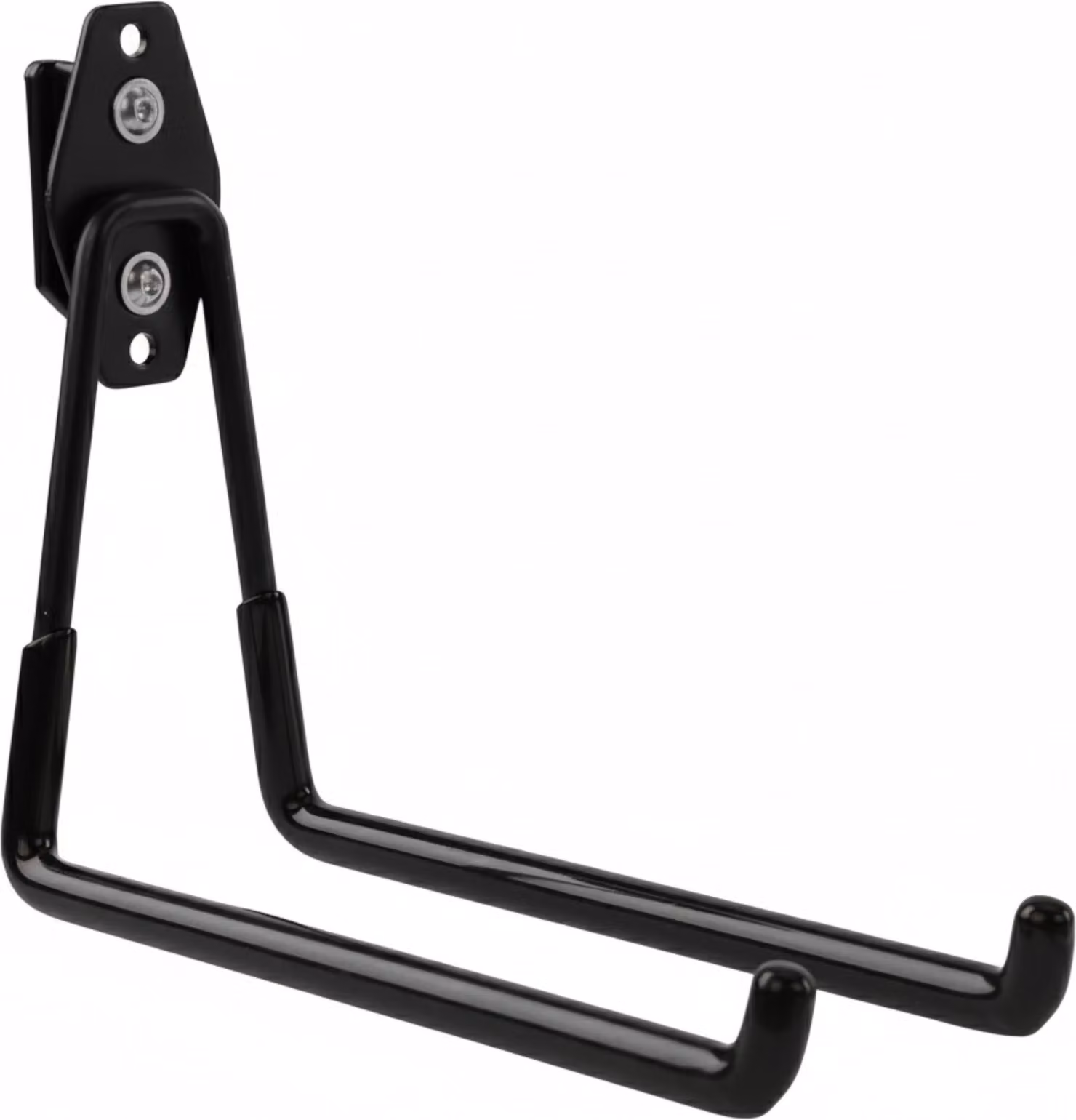 Gancio portautensili BOTLE per sistema di valigie Qbrick per utensili elettrici, rettilineo 19 cm, stabile con rivestimento in PVC, per garage, capanni, gancio per scale e pale, gancio doppio, portata fino a 25 kg, nero