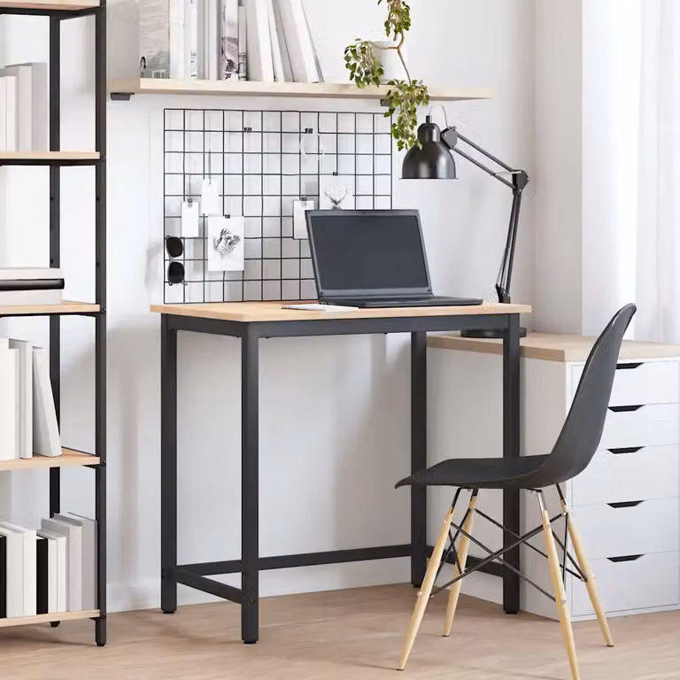 vidaXL tavolo Naturale 80 x 50 x 77 cm Legno ingegnerizzato e acciaio