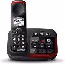 Telefono cordless ricaricabile Panasonic KX TGM420EXB nero e rosso