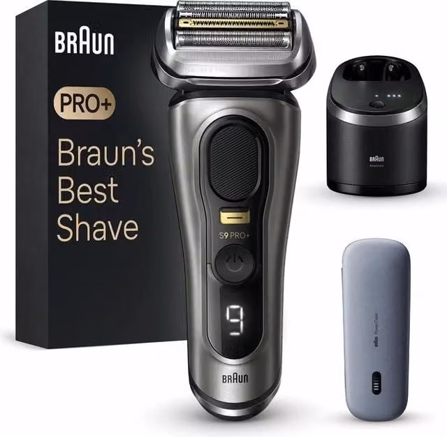 Braun Series 9 Pro+ 218276 Rasoio elettrico Wet and Dry con 5 testine, colore Argento – 1