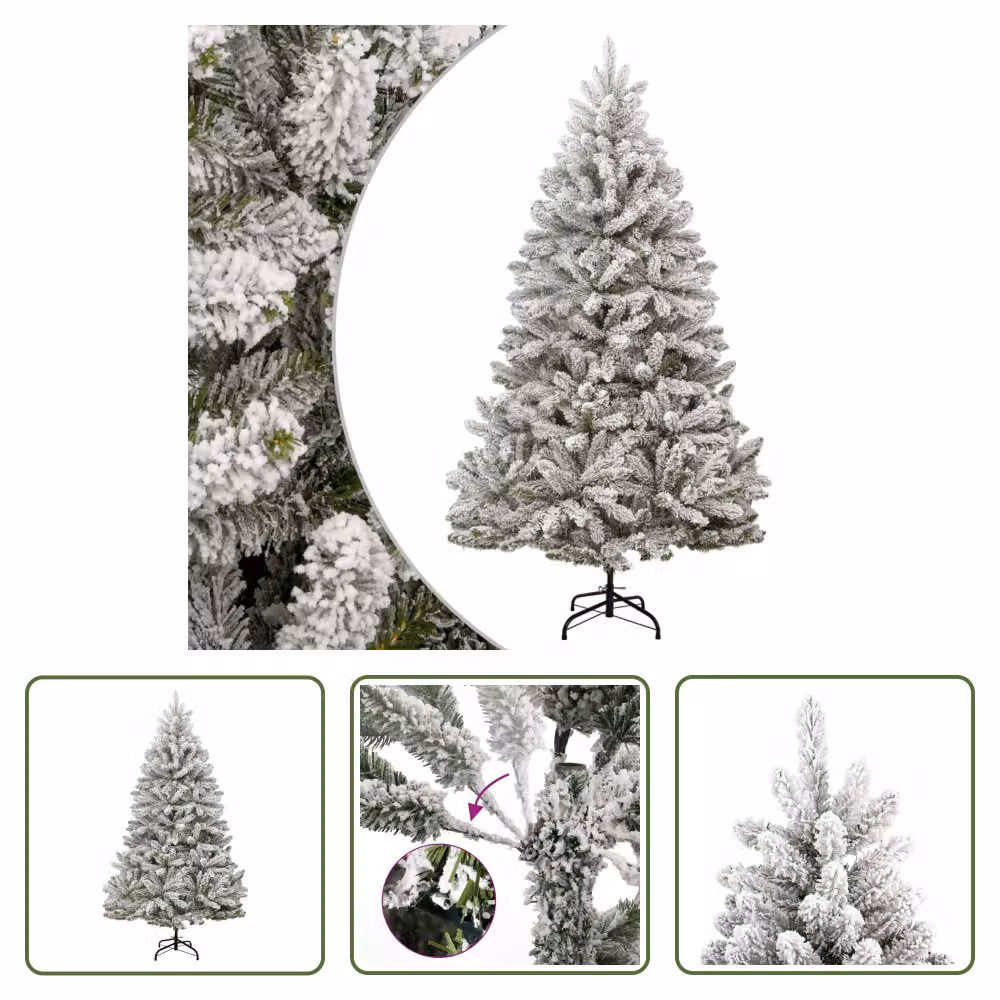 The Living Store Albero di Natale artificiale pieghevole innevato 180 cm