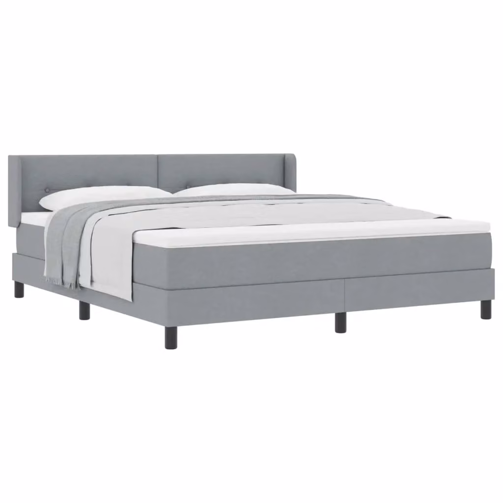 Letto a molle con testiera vidaXL in tessuto grigio L: 180 cm, P: 200 cm, H: 203 cm – 2