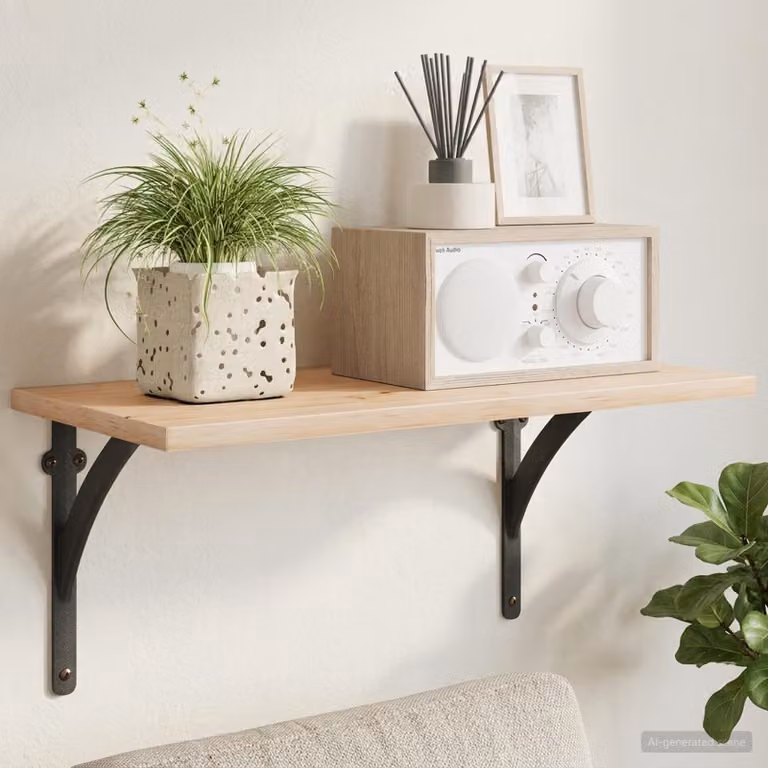 Set di 12 supporti per mensole da parete vidaXL in acciaio nero L/P/H: 14,5 x 14,5 x 3,5 cm