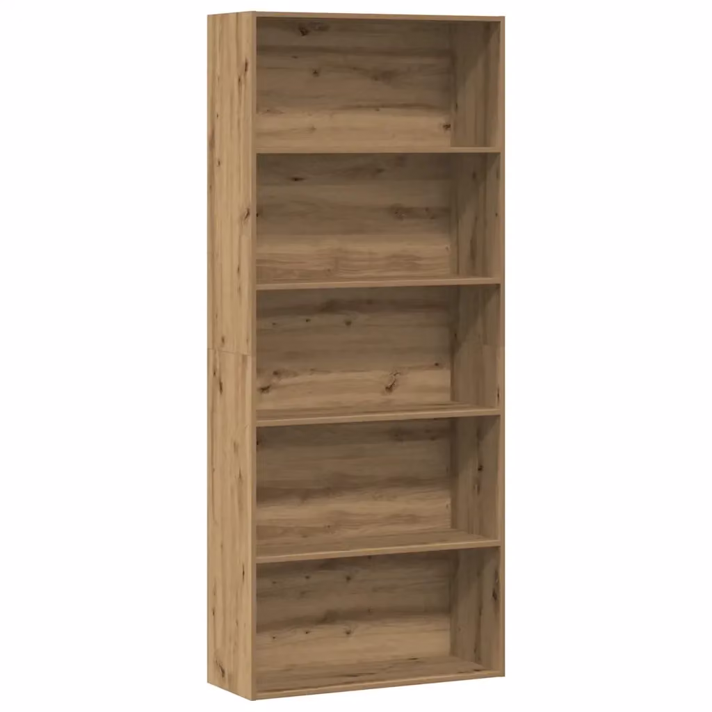 Libreria da soggiorno vidaXL in legno marrone con design classico e montaggio a parete L 80 cm, P 30 cm, H 189 cm – 2