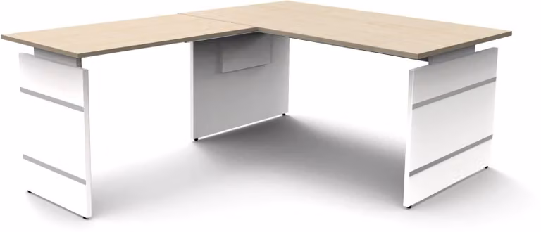 Forma 4 combinazione angolare, regolabile manualmente in altezza, acero, dimensioni combinazione angolare:160 x 180 cm