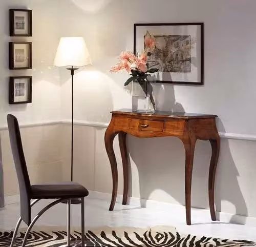 Consolle in legno massello stile arte povera con 1 cassetto Mobili 2G tinta noce L: 104 cm, P: 38 cm, H: 88 cm – 2