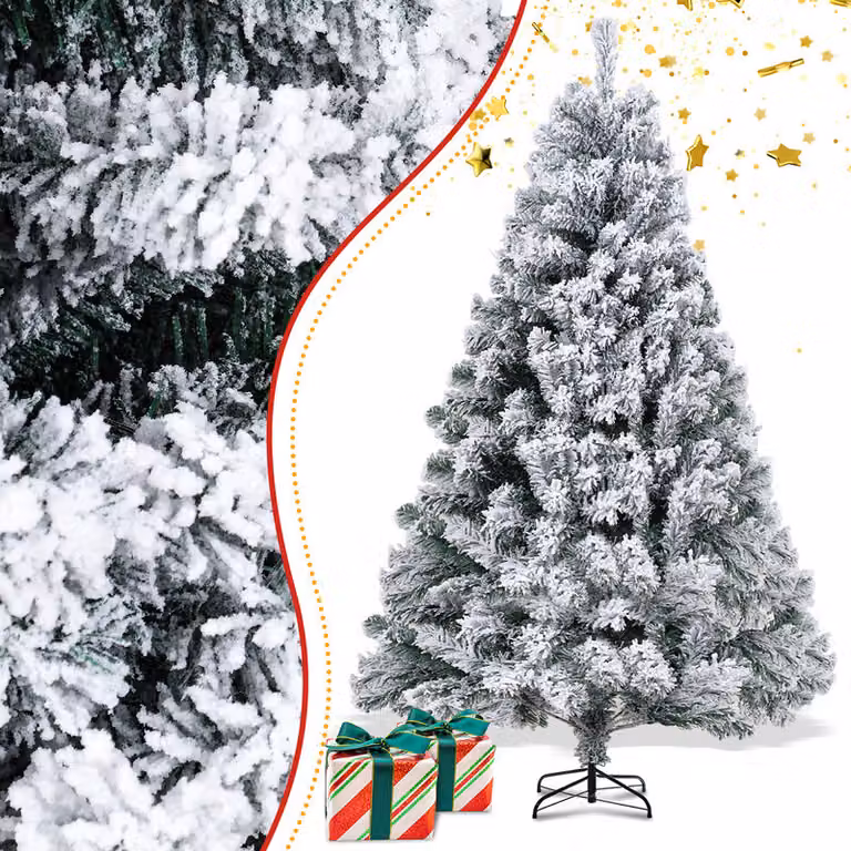 Jayseuw 180cm Albero di Natale Artificiale Fiocchi di neve bianchi per la decorazione di Natale